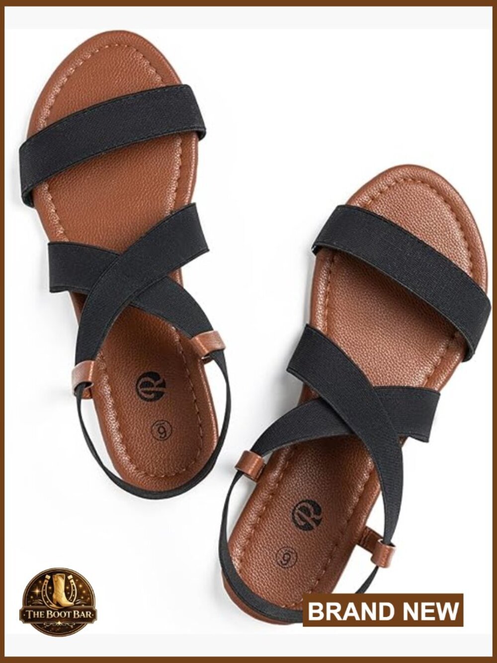 Women's Elastic Strap Flat Sandals Slip On Casual Comfort